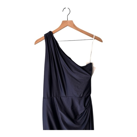 CYNTHIA & SAHAR PORTIA STYLE CS104 One Shoulder Mermaid Gown Midnight Navy - Picture 5 of 16